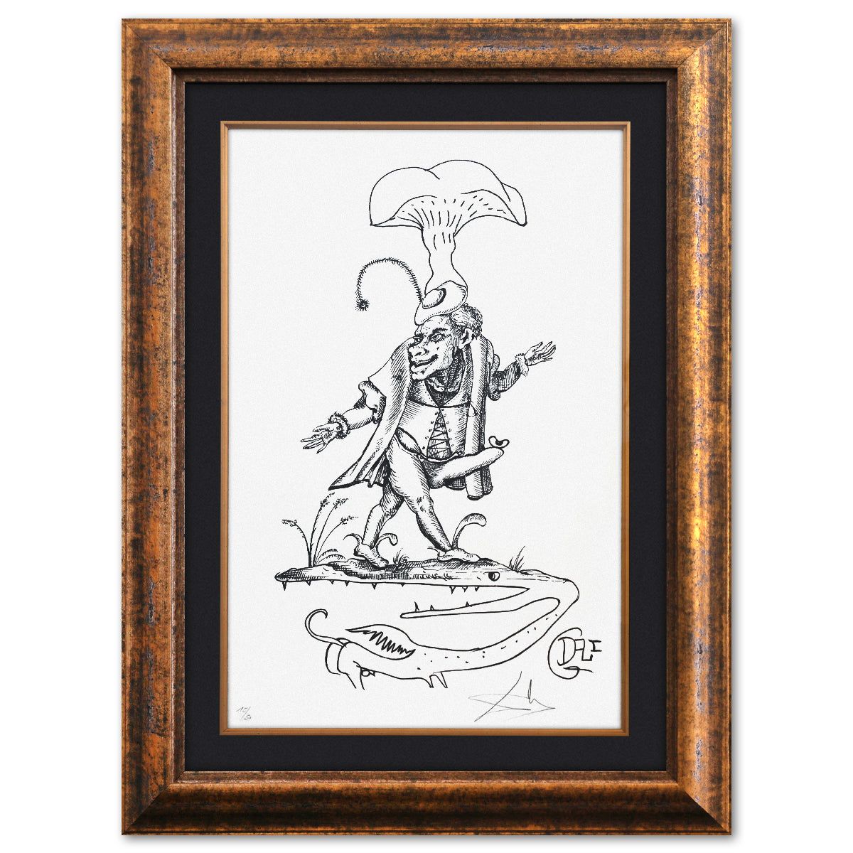 Salvador Dali- Original Lithograph from Gouache and Collage "Les Songes Drolatiques de Pantagruel"