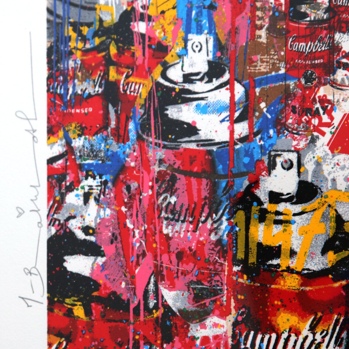 Mr Brainwash- Silkcreen on Paper "M=bw² - Collage, 2024"
