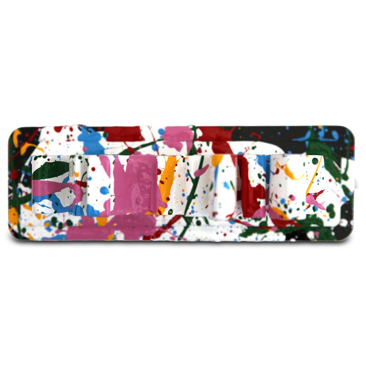 Mr Brainwash- Acrylic Dipped and Splashed Cast Resin Sculpture in Plexiglass Enclosure "Life Is Beautiful - Dipped White Splash, 2020"