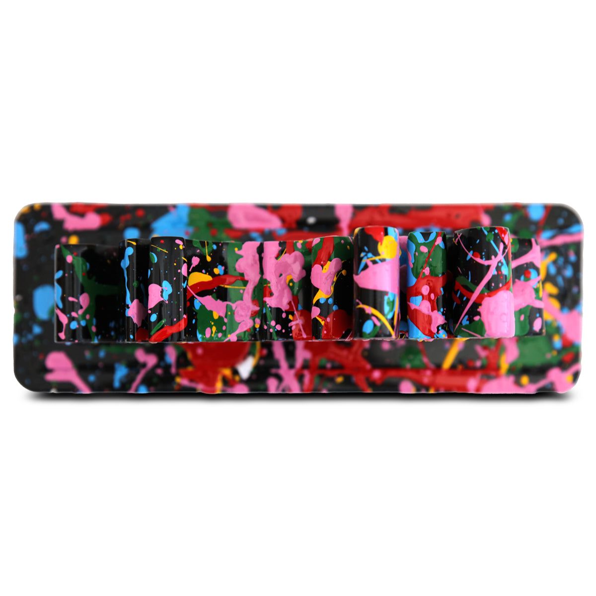 Mr Brainwash- Acrylic Dipped and Splashed Cast Resin Sculpture in Plexiglass Enclosure "Life Is Beautiful - Dipped Black Splash, 2020"