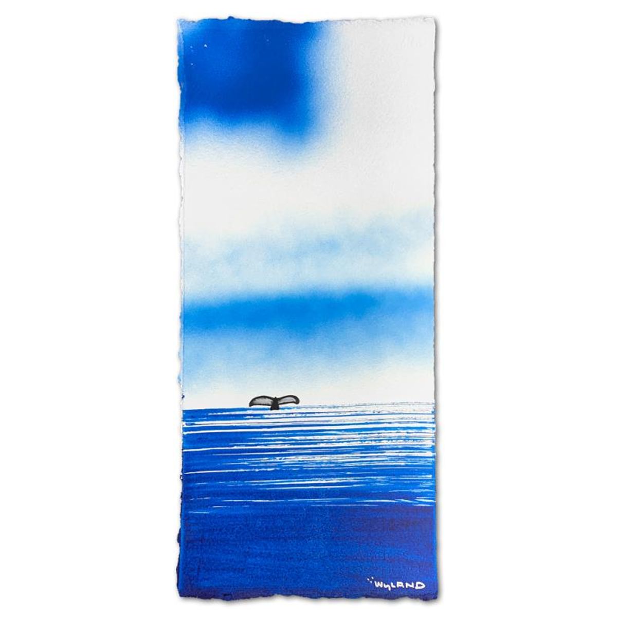 Wyland- Original Watercolor Painting on Deckle Edge Paper "Fluke"