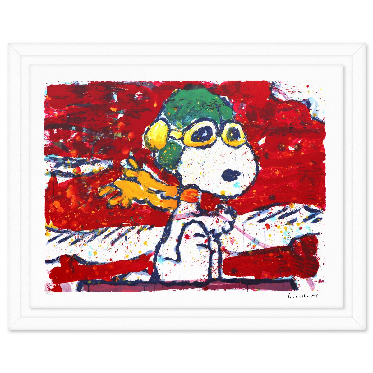 Tom Everhart- Hand Pulled Original Lithograph "Low Fat Meal Over Santa Monica"