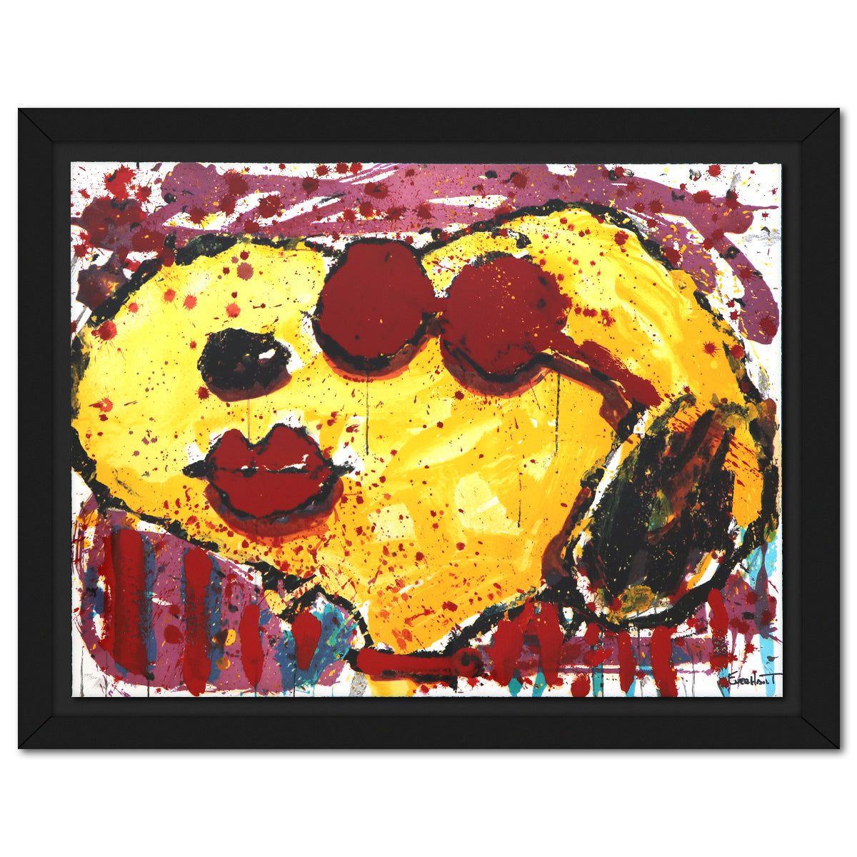 Tom Everhart- Hand Pulled Original Lithograph "Very Cool Dog Lips in Brentwood"