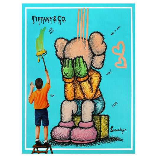 Nastya Rovenskaya- Original Mixed Media on Canvas "Imagination"