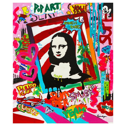 Nastya Rovenskaya- Original Mixed Media on Canvas "Mona Lisa"