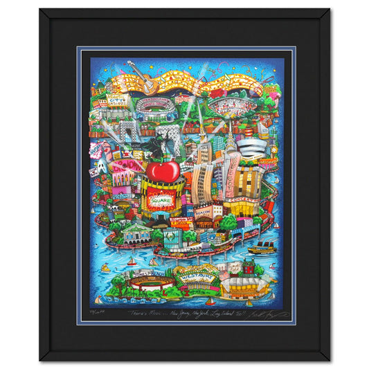 Charles Fazzino- 3D Construction Silkscreen Serigraph "There's Music: New Jersey, New York, Long Island Too!!"