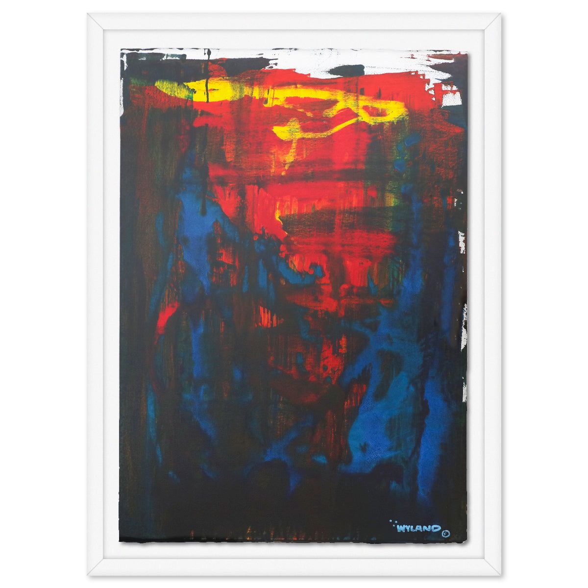 Wyland- Original Watercolor Painting on Deckle Edge Paper "Abstract"