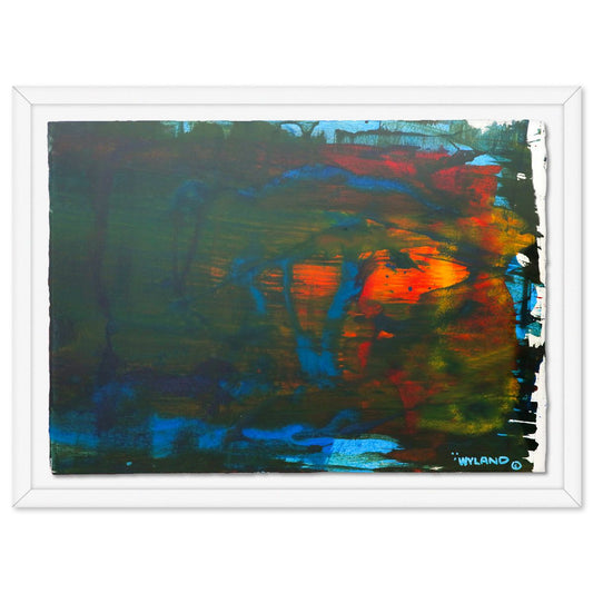 Wyland- Original Watercolor Painting on Deckle Edge Paper "Abstract"