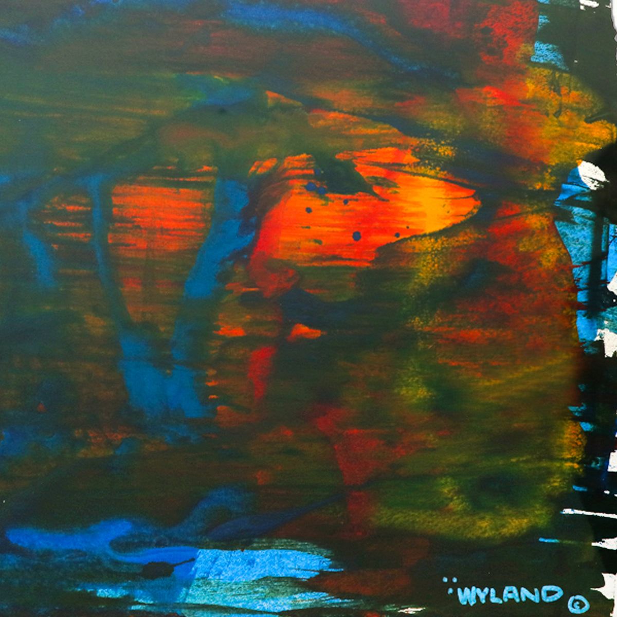 Wyland- Original Watercolor Painting on Deckle Edge Paper "Abstract"