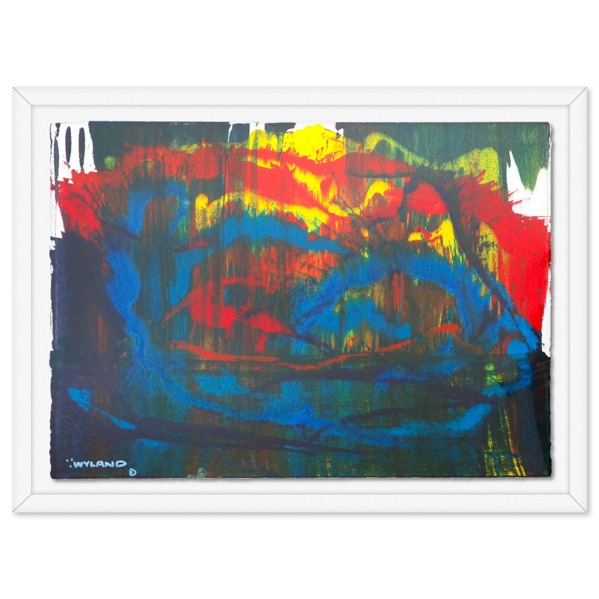 Wyland- Original Watercolor Painting on Deckle Edge Paper "Abstract"