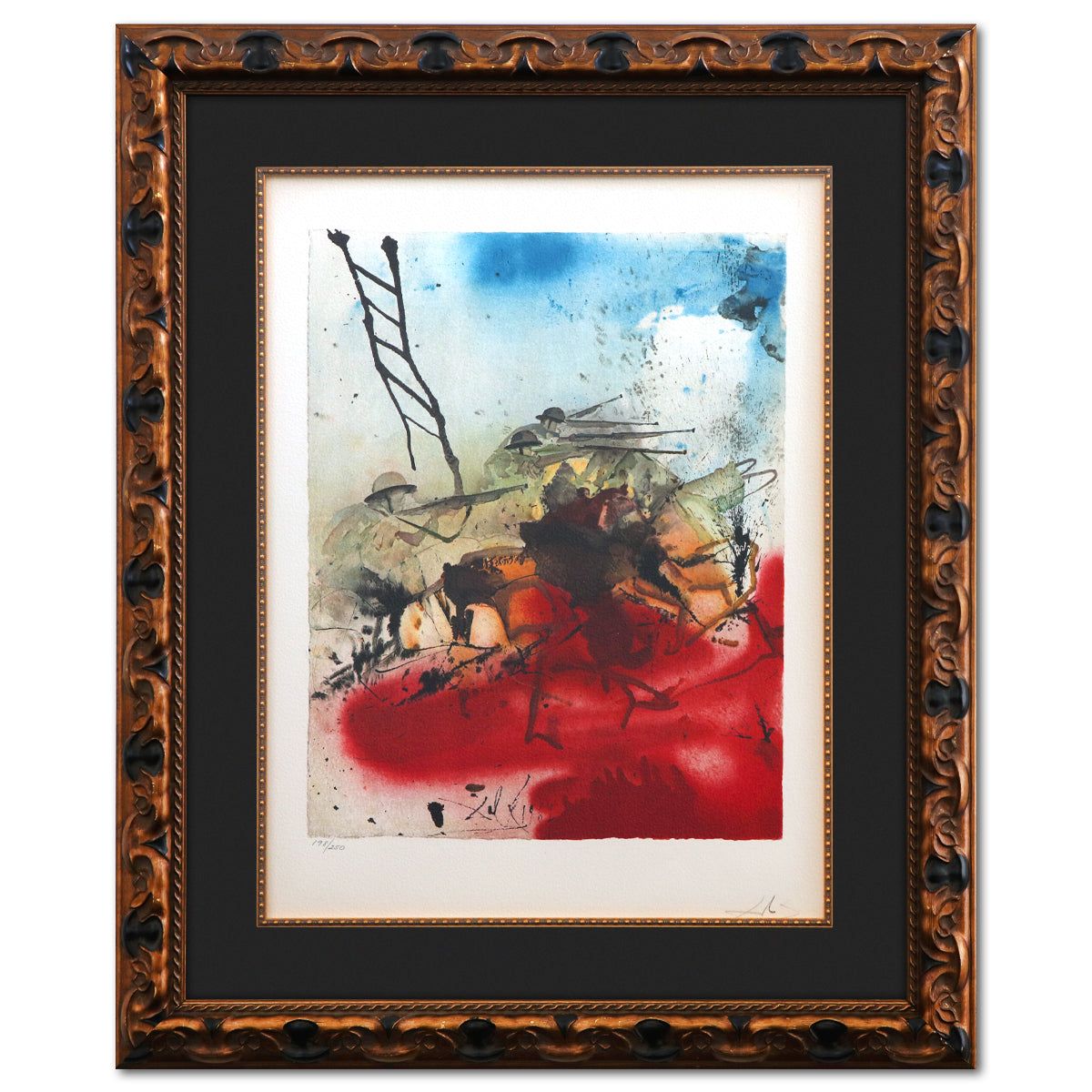 Salvador Dali- Original Lithograph "Battle for Jerusalem Hills"