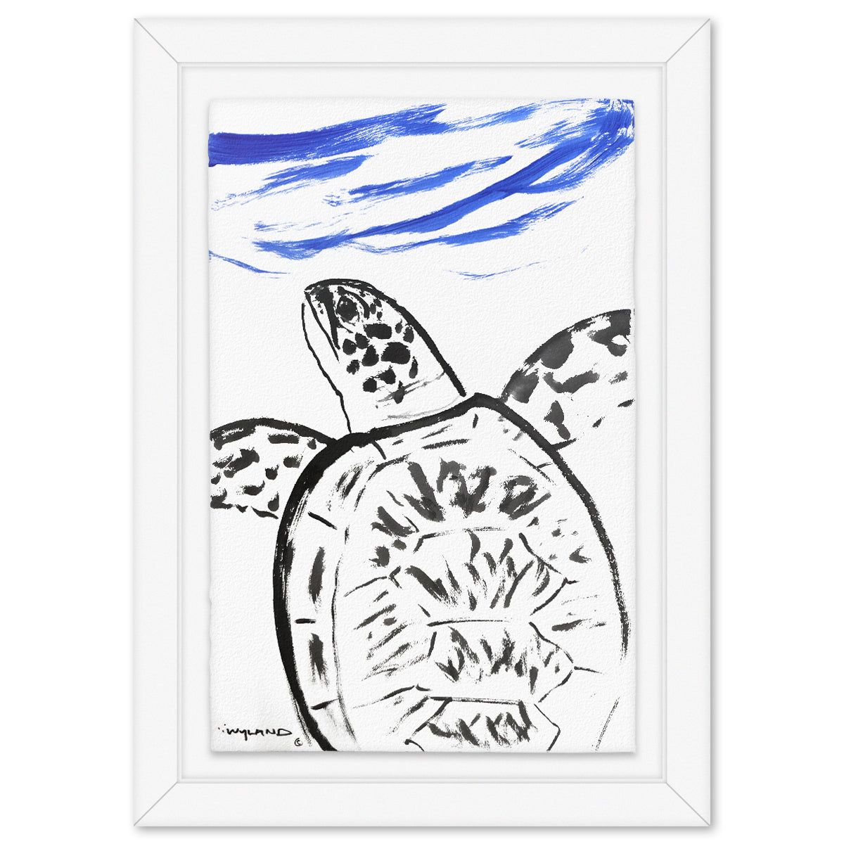 Wyland- Original Sumi Ink Painting "Turtle"
