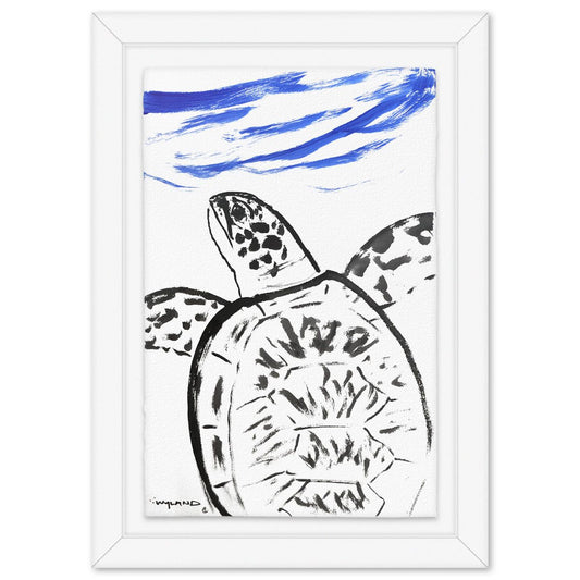Wyland- Original Sumi Ink Painting "Turtle"