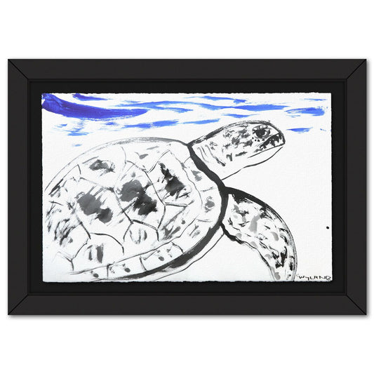 Wyland- Original Sumi Ink Painting "Turtle"