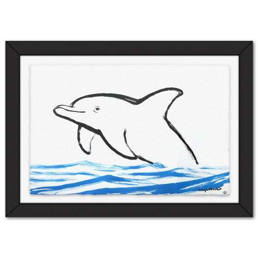 Wyland- Original Sumi Ink Painting "Dolphin"