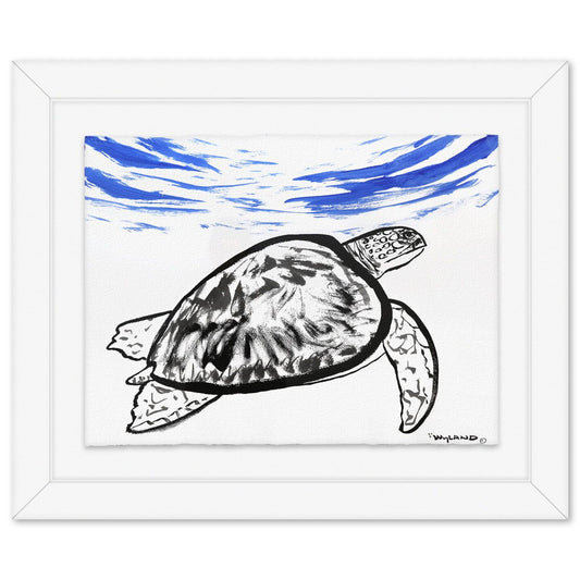 Wyland- Original Sumi Ink Painting "Turtle"