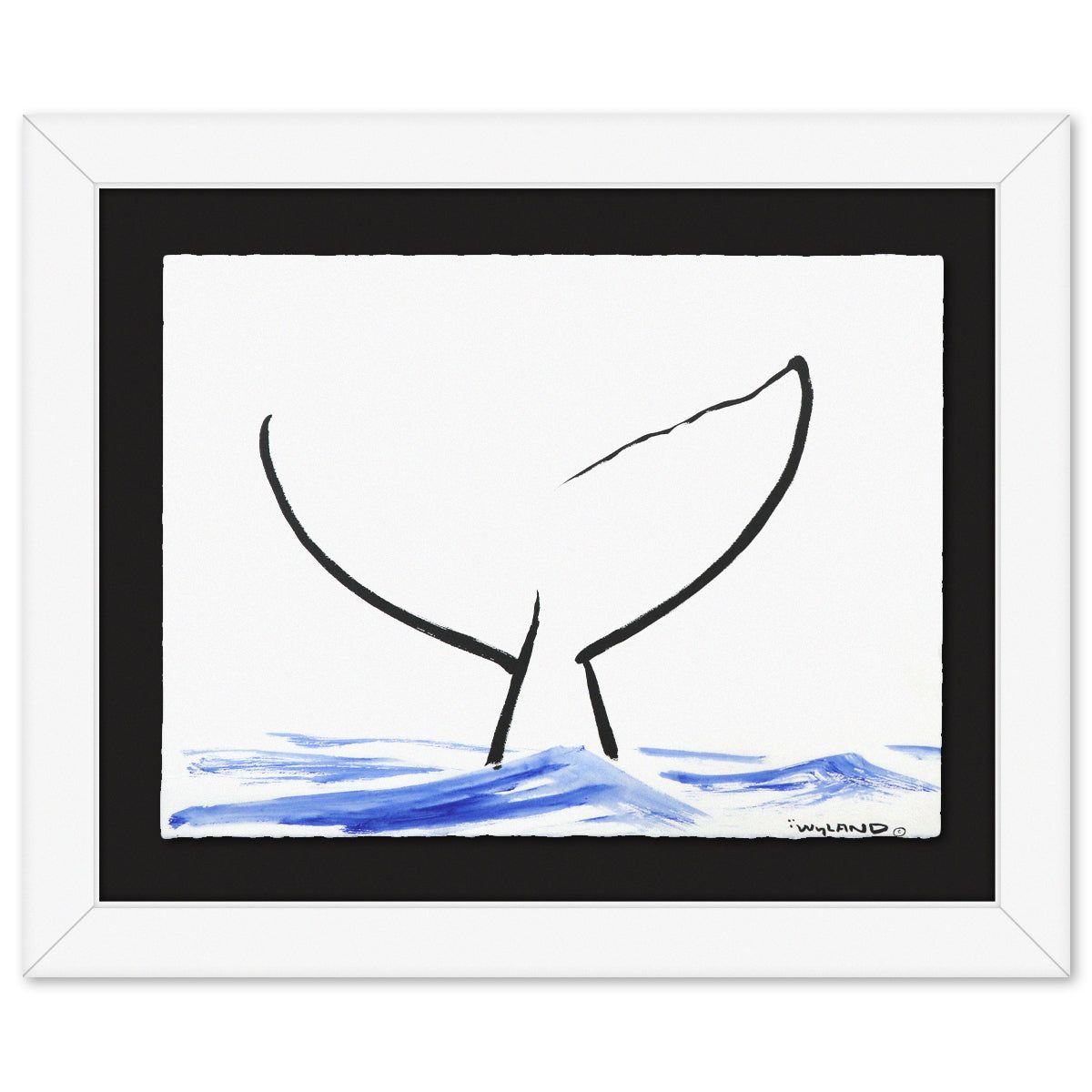 Wyland- Original Sumi Ink Painting "Whale Tail"