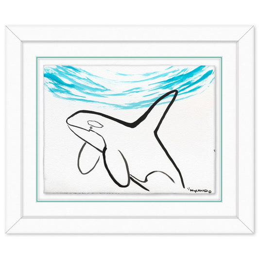 Wyland- Original Sumi Ink Painting "Orca"
