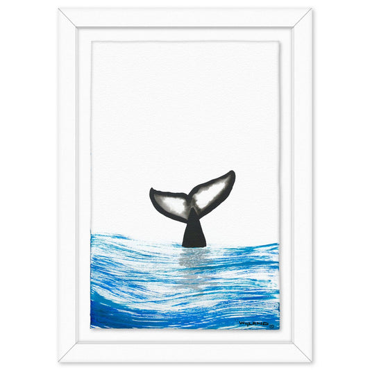 Wyland- Original Sumi Ink Painting "Whale Tail"