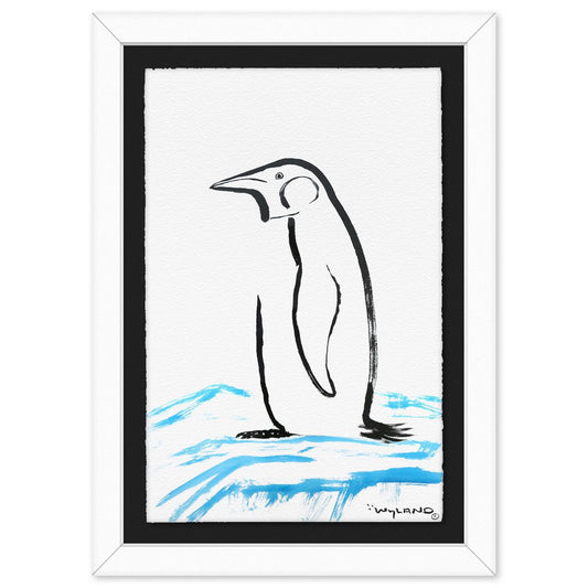 Wyland- Original Sumi Ink Painting "Penguin"