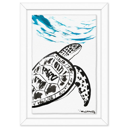 Wyland- Original Sumi Ink Painting "Turtle"