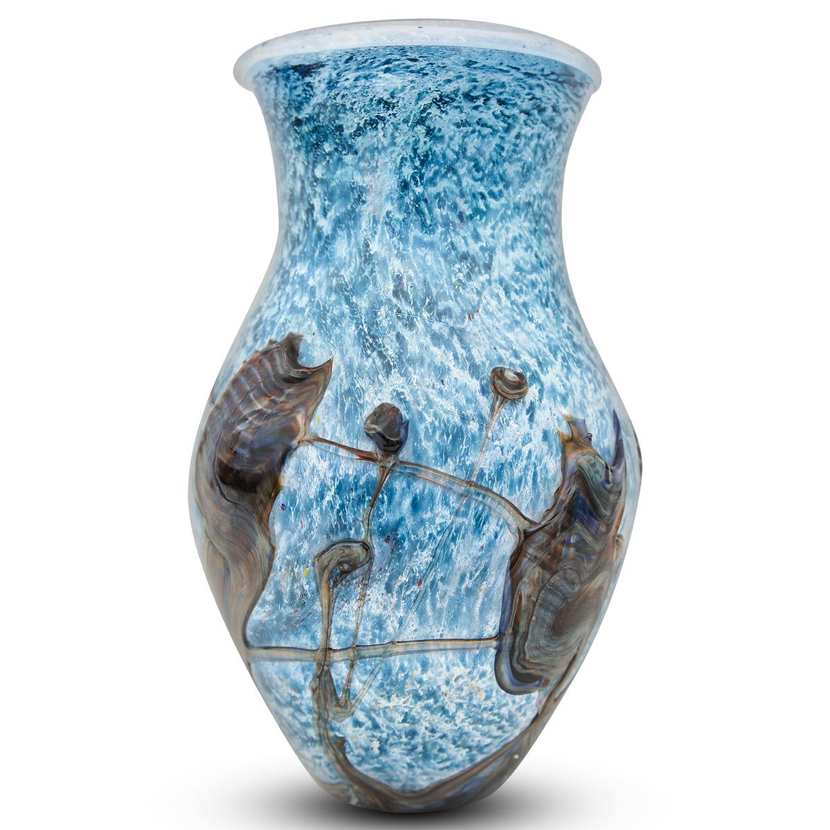 Jean-Claude Novaro- Handmade Glass "Sky Blue Vase"