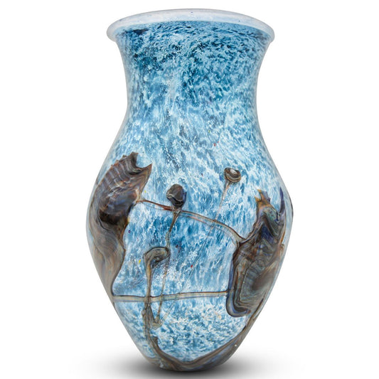 Jean-Claude Novaro- Handmade Glass "Sky Blue Vase"