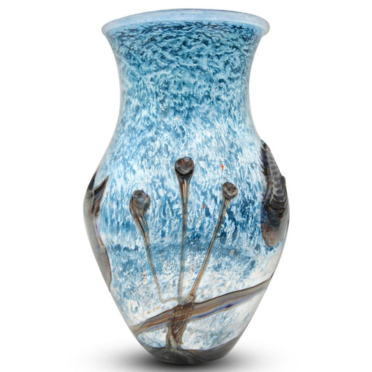 Jean-Claude Novaro- Handmade Glass "Sky Blue Vase"