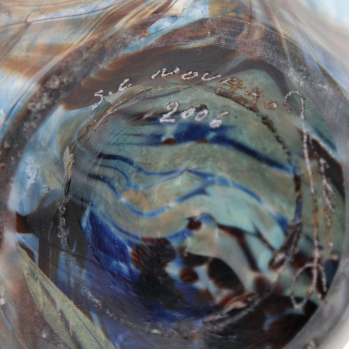 Jean-Claude Novaro- Handmade Glass "Sky Blue Vase"