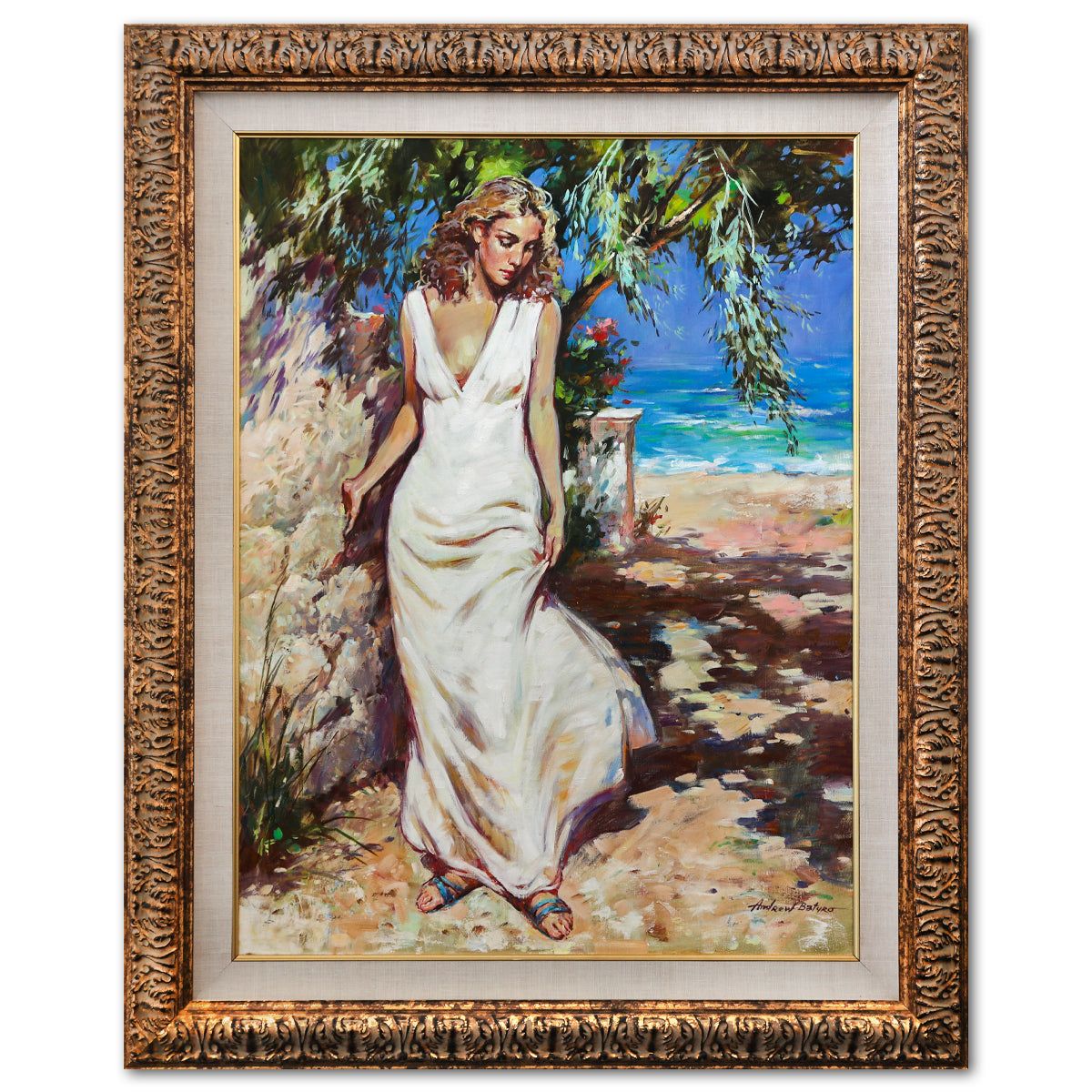 Andres Baturo- Original Oil on Canvas "By the Sea"