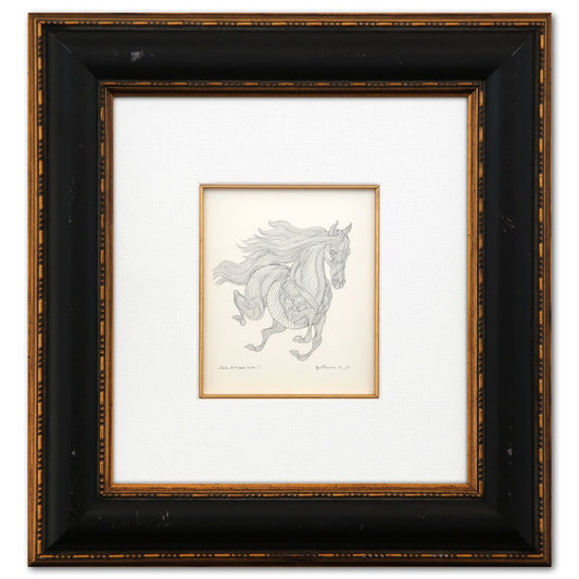 Guillaume Azoulay- Original Pen and Ink Drawing "Etude Rear Horse"