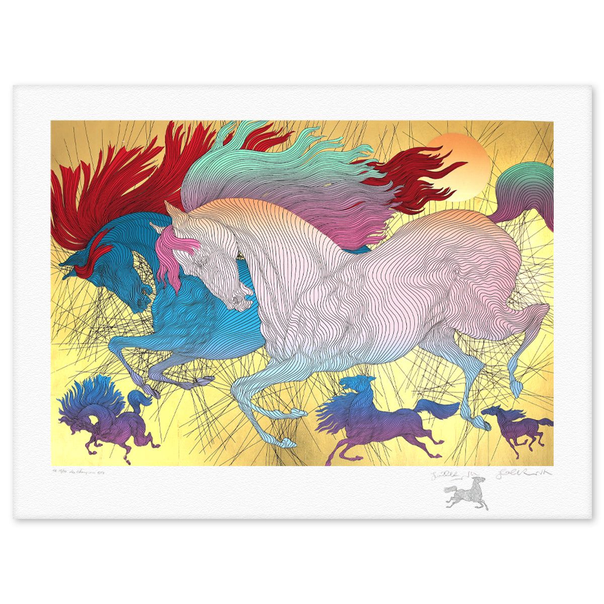 Guillaume Azoulay- Gold Leaf Serigraph "Les Champions"
