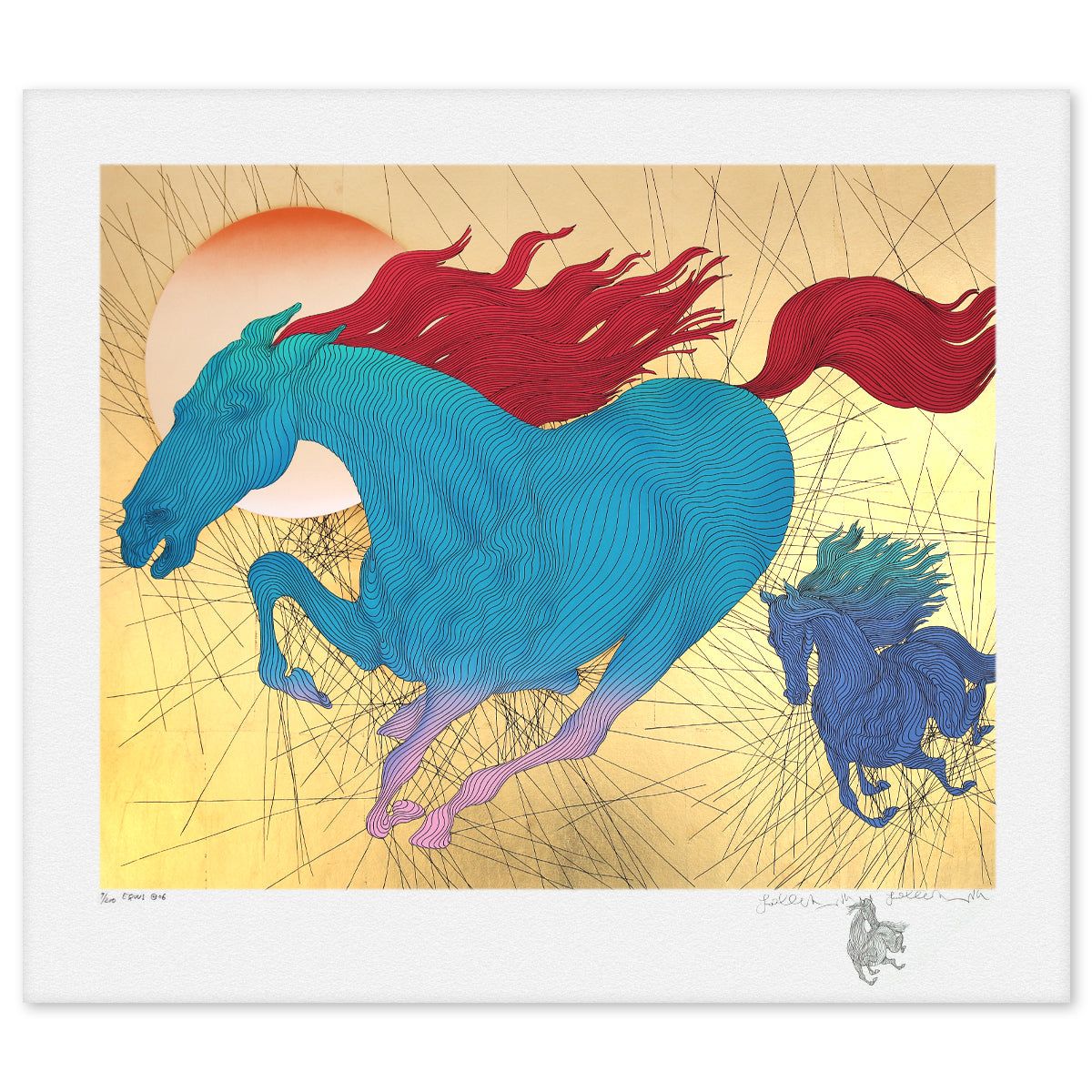 Guillaume Azoulay- Gold Leaf Serigraph "Equus"