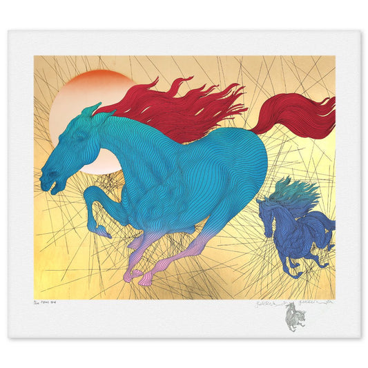Guillaume Azoulay- Gold Leaf Serigraph "Equus"