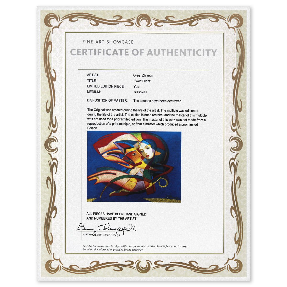 Oleg Zhivetin- Silkscreen "Swift Flight"