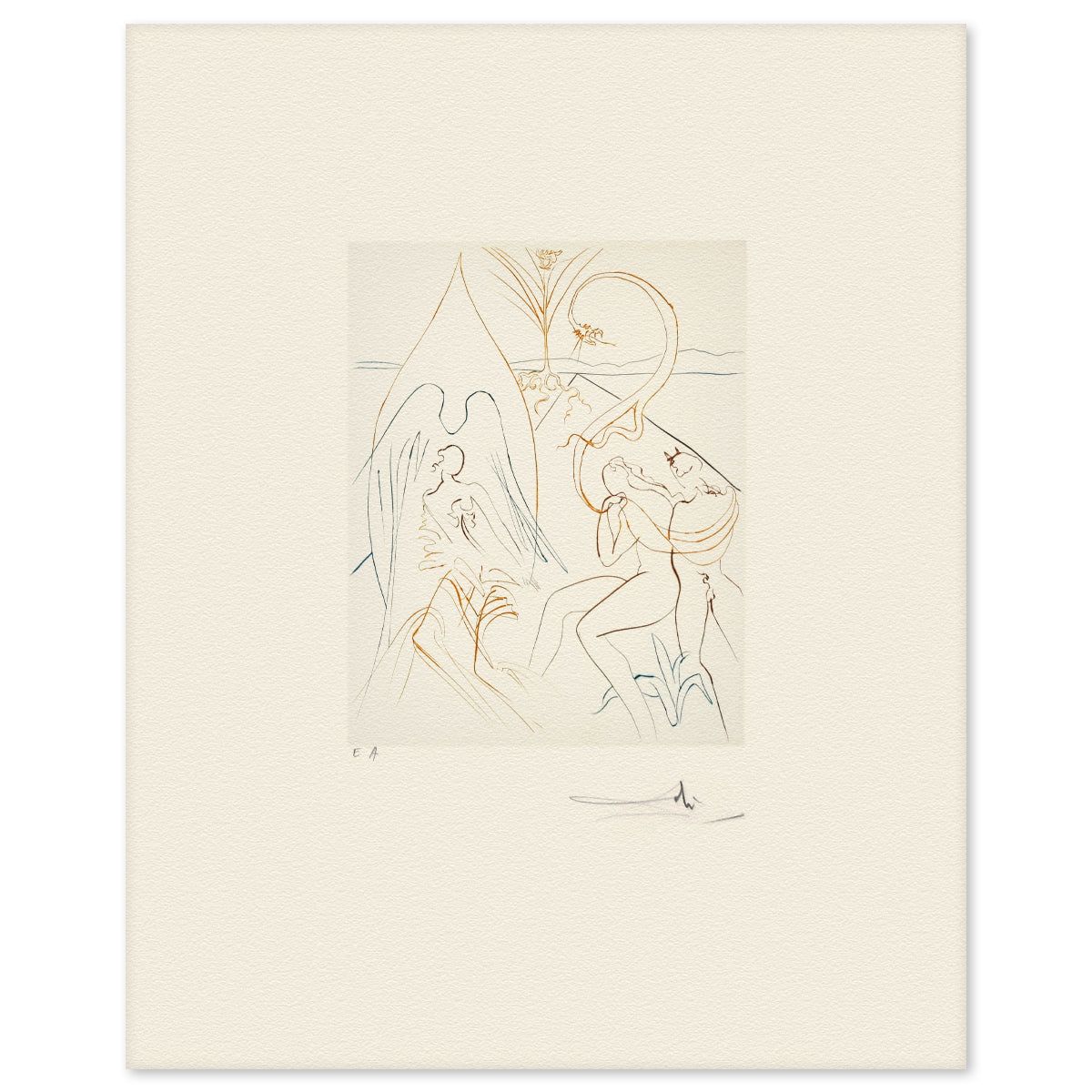 Salvador Dali- Etching "The Tree of  Life"
