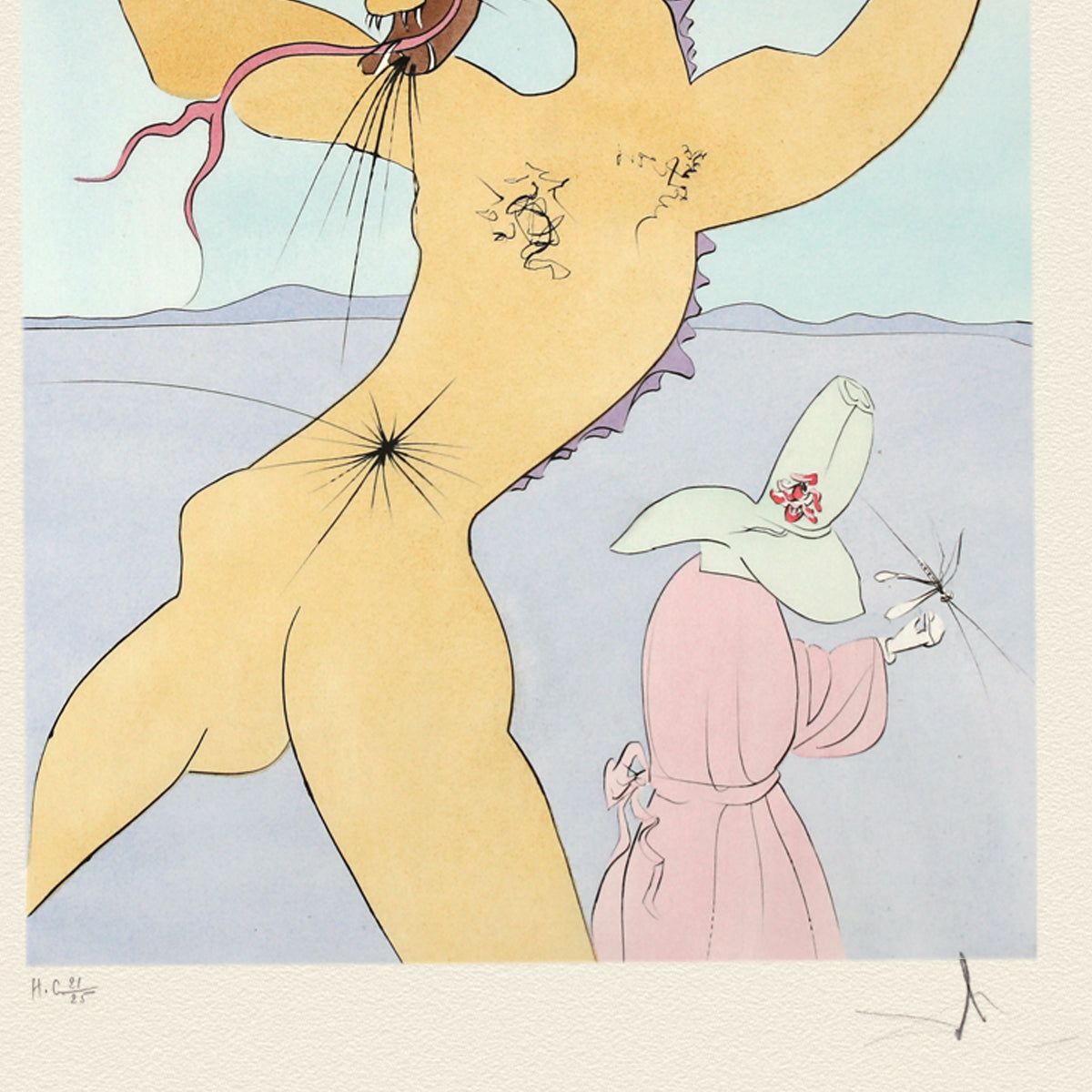 Salvador Dali- Etching "Shunboshi Little One-Inch"
