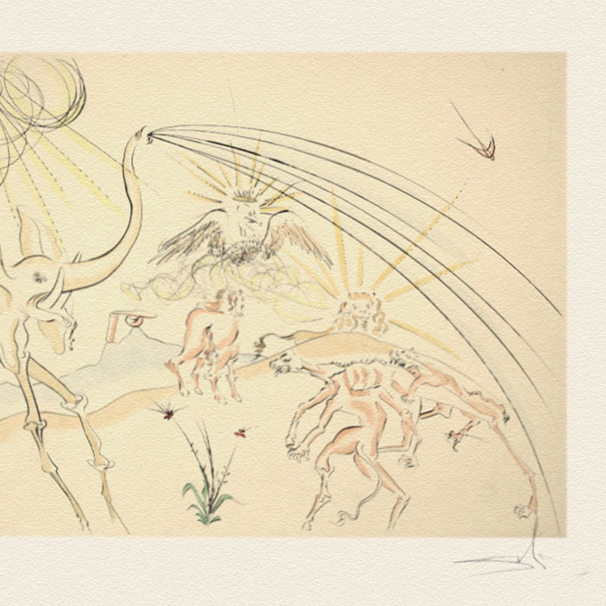 Salvador Dali- Etching "The Animals lll with the Plague"