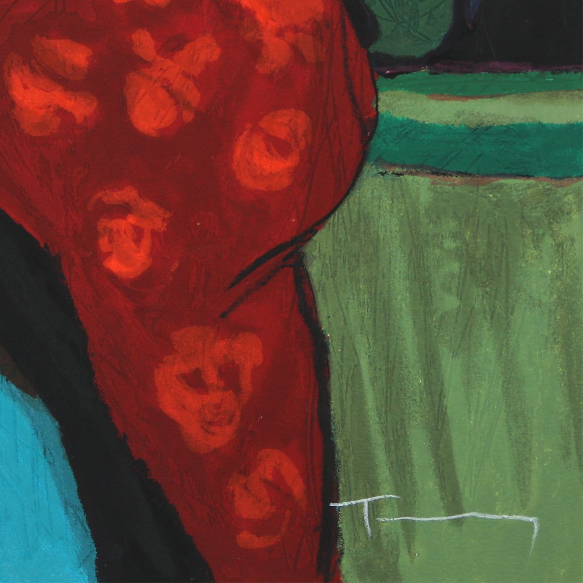 Itzchak Tarkay- Serigraph "Red Dress"