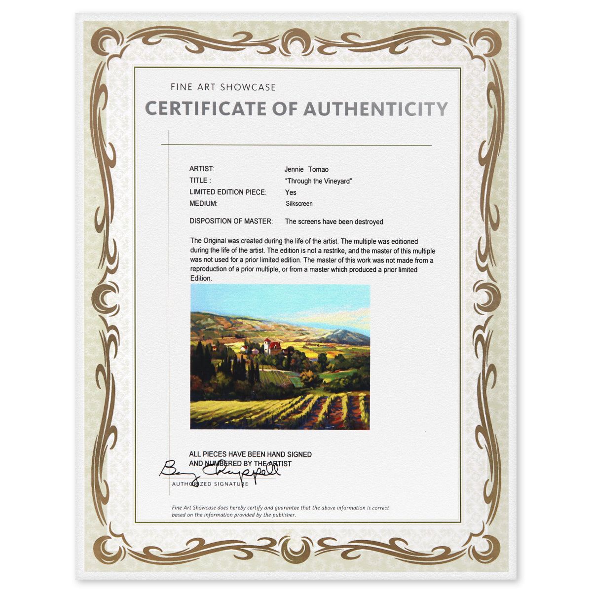 Jennie Tomao- Silkscreen "Through the Vineyard"