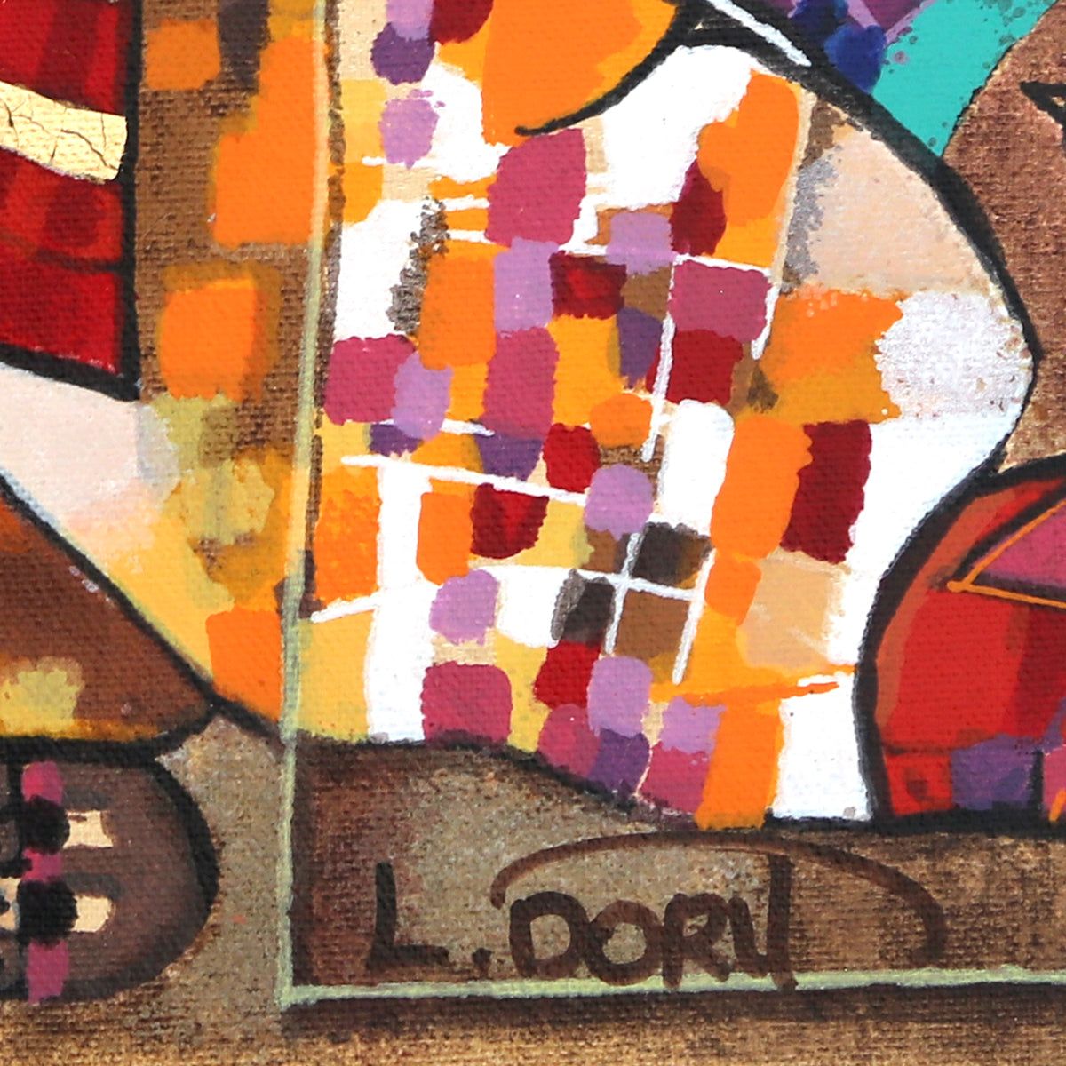 Dorit Levy- Hand Embelished Serigraph on Canvas "Folklore"