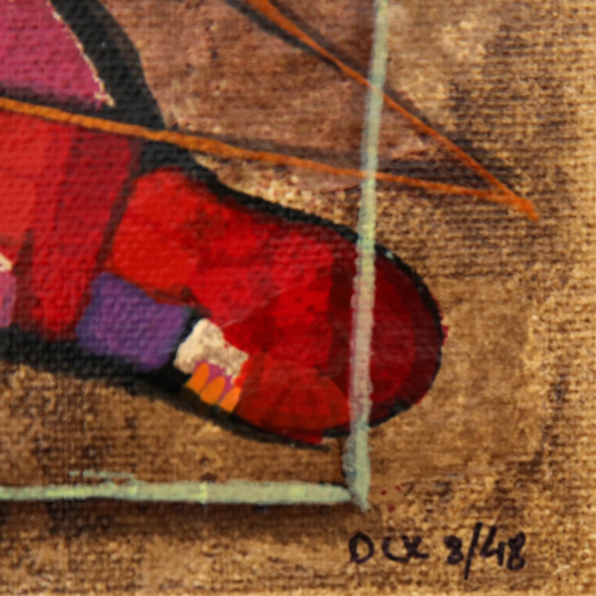 Dorit Levy- Hand Embelished Serigraph on Canvas "Jazz Dancers"