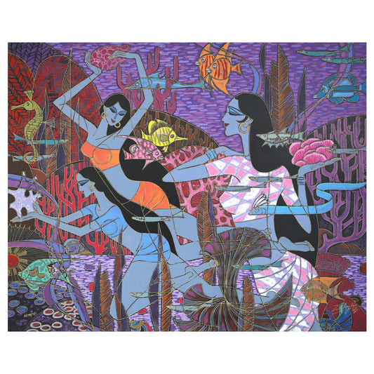 Zu Ming Ho- Silkscreen "Pink Coral"