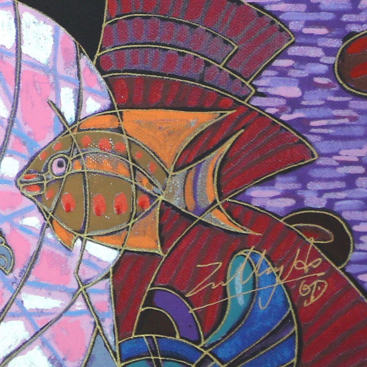 Zu Ming Ho- Silkscreen "Pink Coral"