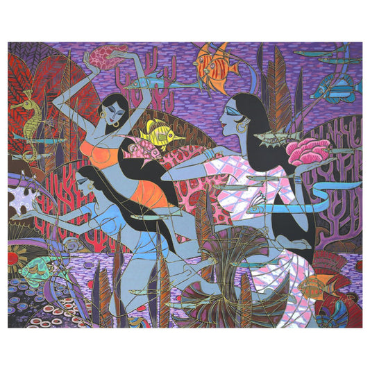 Zu Ming Ho- Silkscreen "Pink Coral"