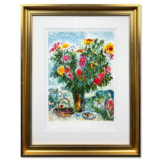 Marc Chagall (1887-1985), "Le Grand Bouquet" Framed Limited Edition Lithograph with Letter of Authenticity.