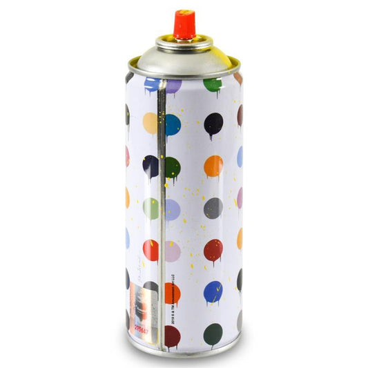 Mr. Brainwash, "Hirst Dots (Yellow)" Limited Edition Hand Painted Spray Can with Plate Signature.