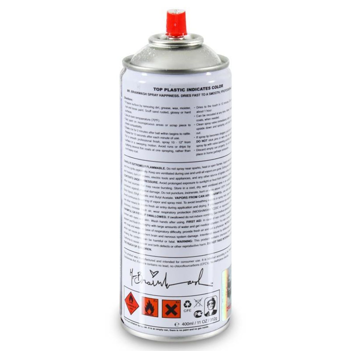 Mr. Brainwash, "Mona Lisa (White)" Limited Edition Hand Painted Spray Can with Plate Signature.