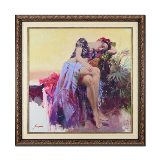 Pino (1939-2010), "Siesta" Framed Limited Edition Hand Embellished Giclee on Canvas. Numbered and Hand Signed with Certificate of Authenticity.