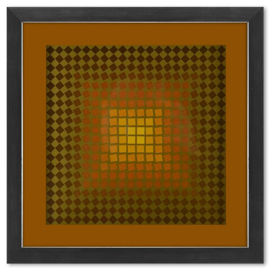 Victor Vasarely (1908-1997), "CTA - 105 - OR de la serie CTA - 102" Framed 1971 Heliogravure Print with Letter of Authenticity